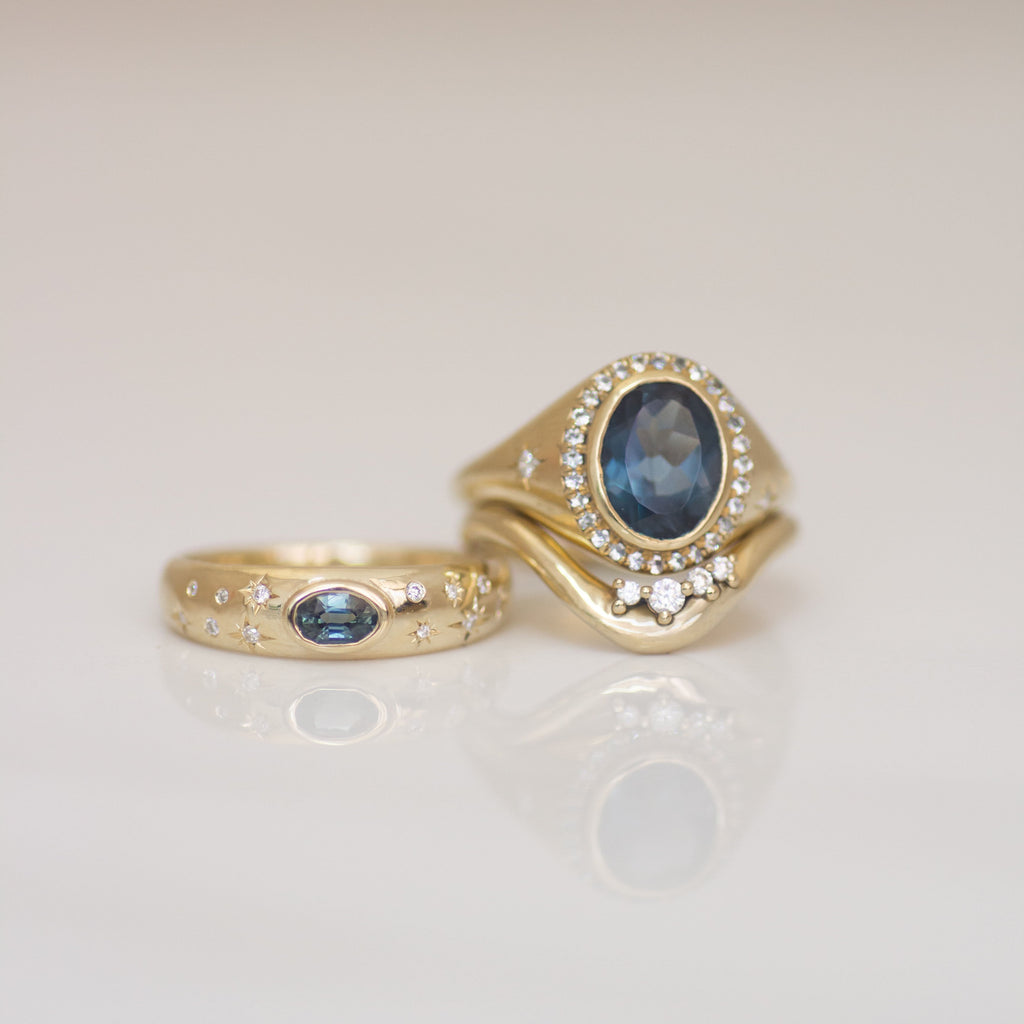 Neptune London Blue Topaz Ring in 14K Gold