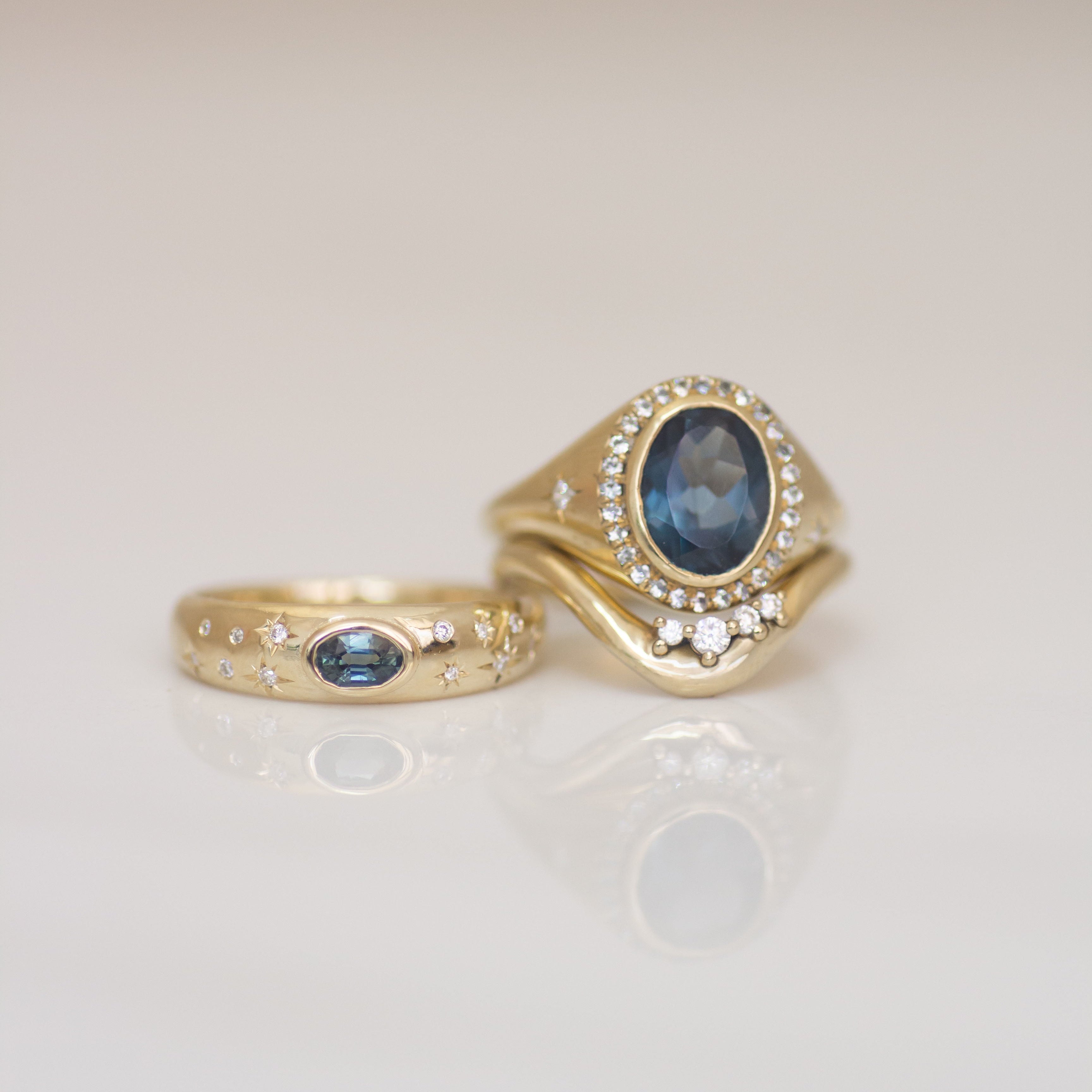 Neptune London Blue Topaz Ring in 14K Gold