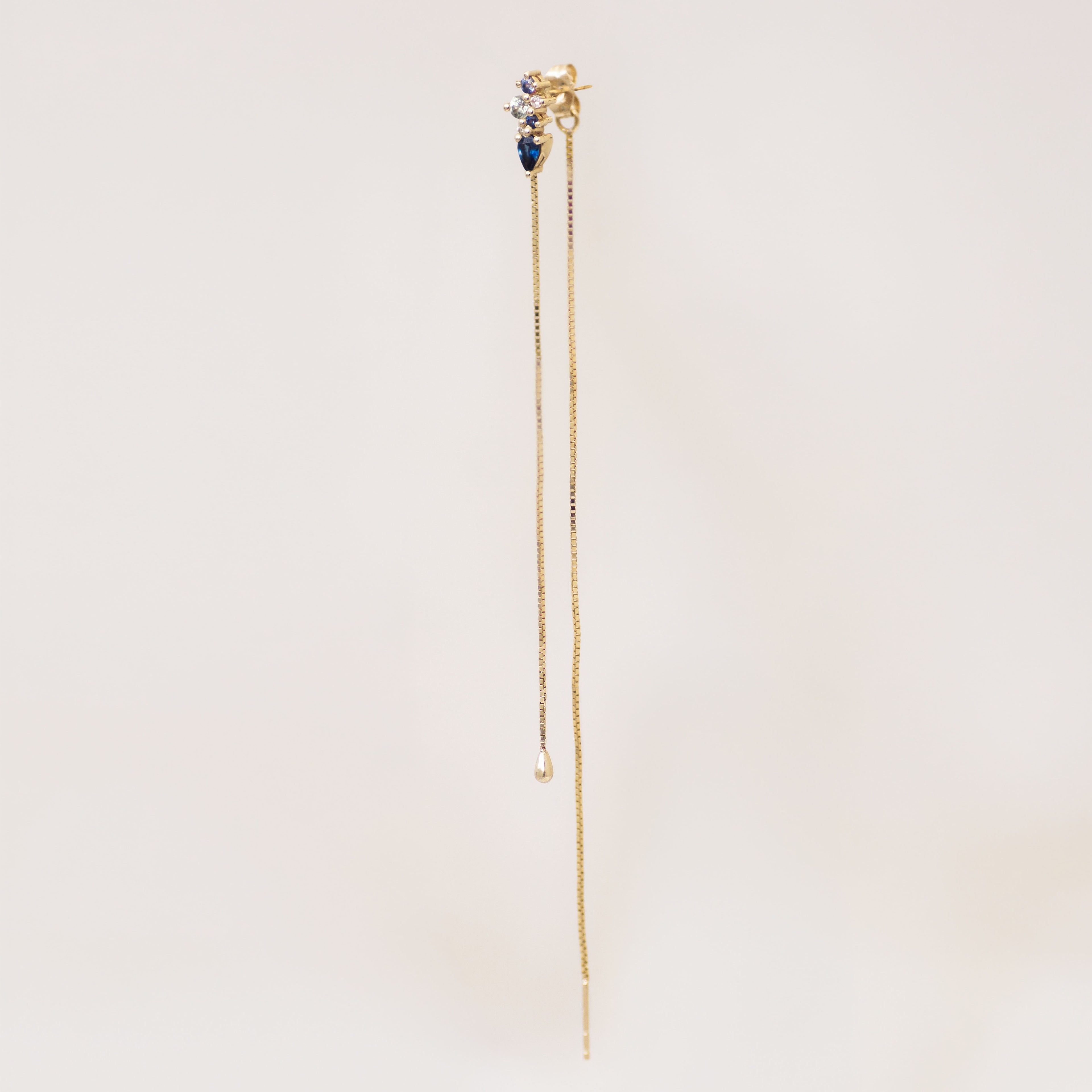 Siren Sapphire & Diamond Drop Earrings in 14K Gold