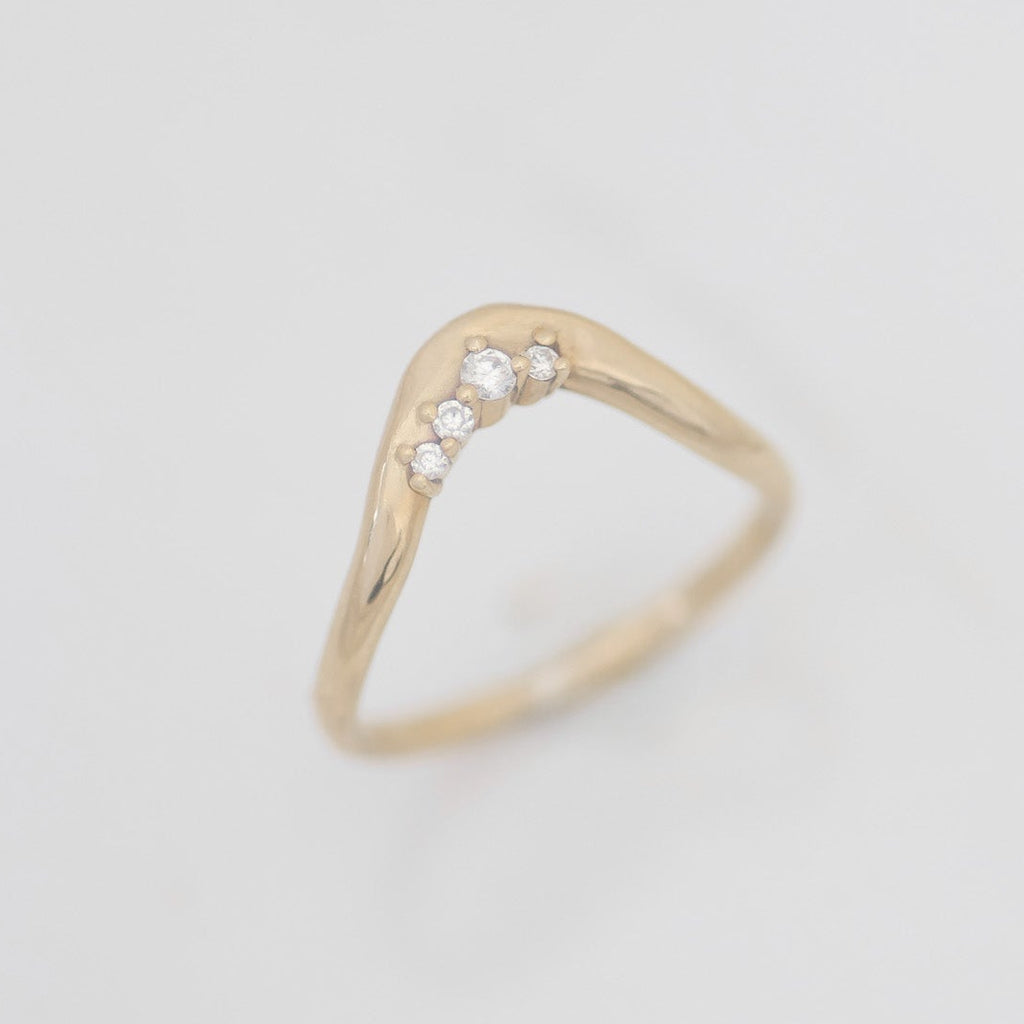 Sea Foam Diamond Ring in 14K Gold
