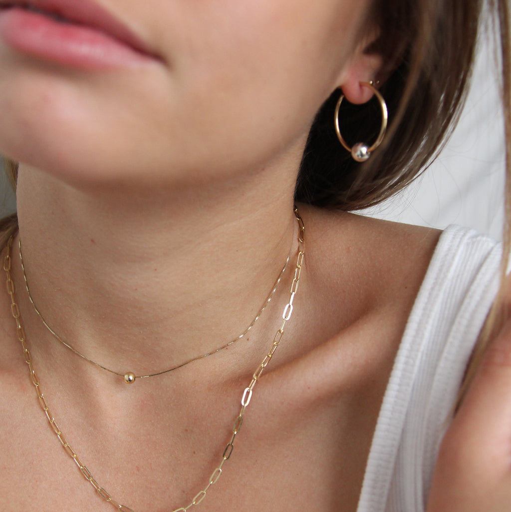 Golden Ball hoops 14k gold