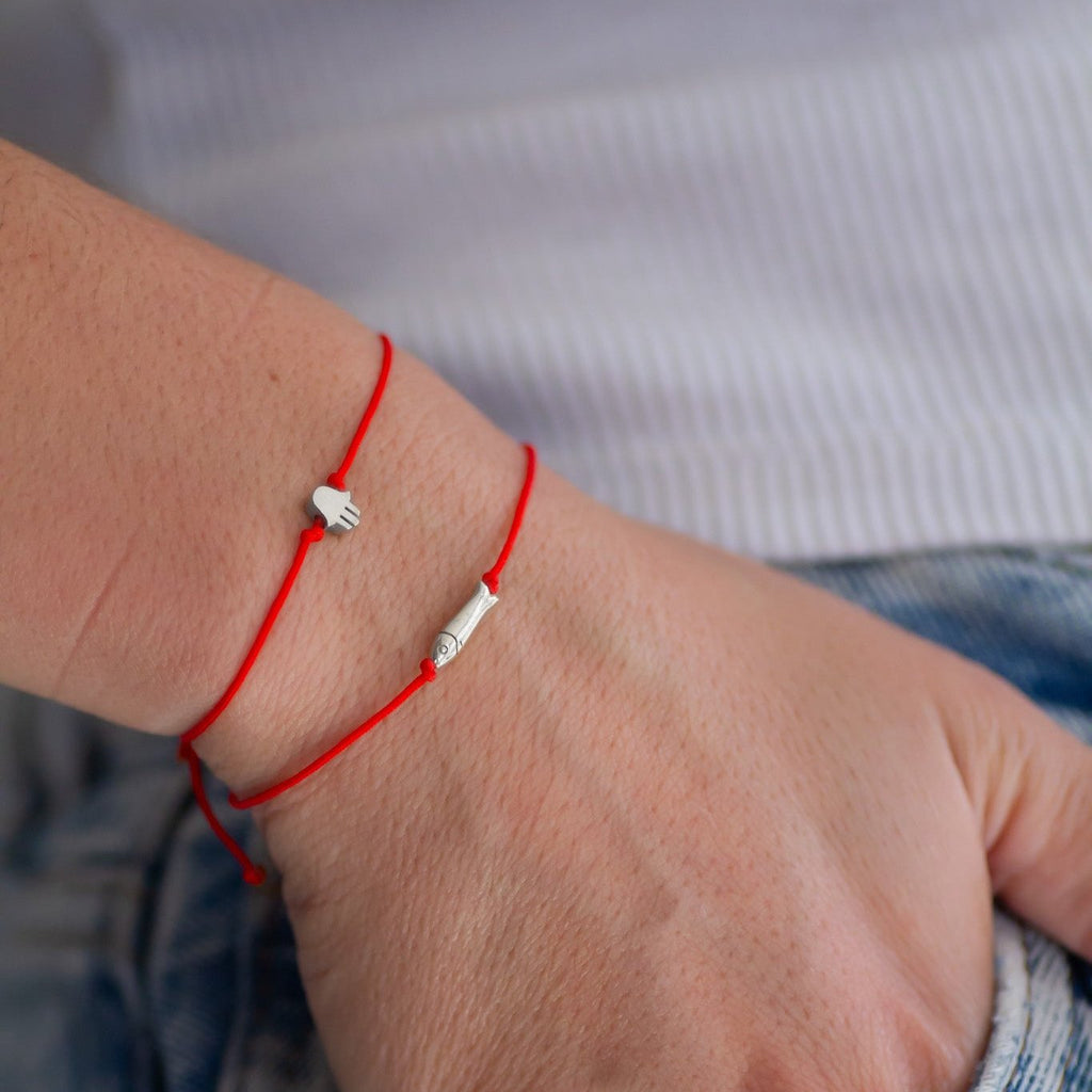 Hamsa Bead bracelet silver