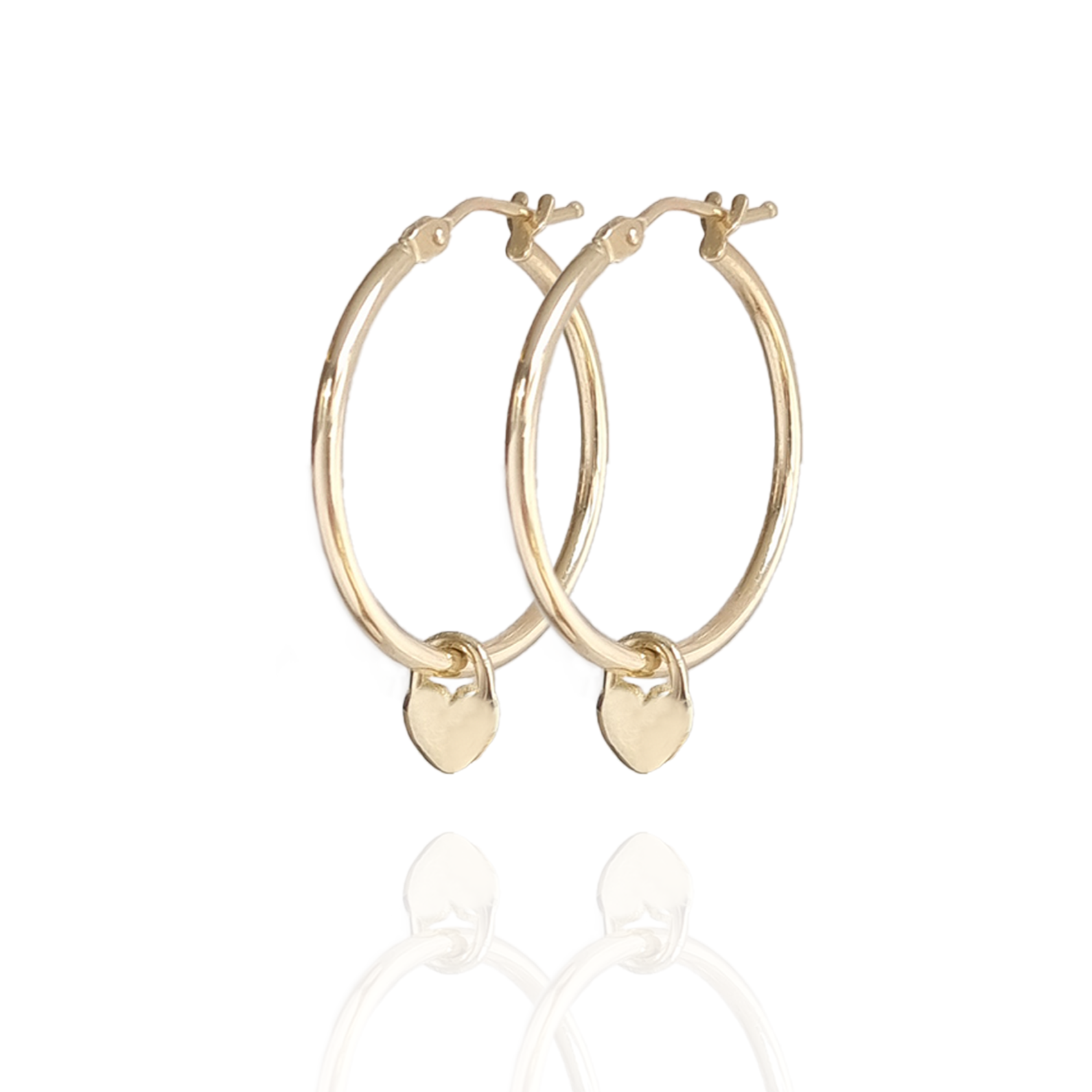 Heart Locket Large Hoop 14k gold