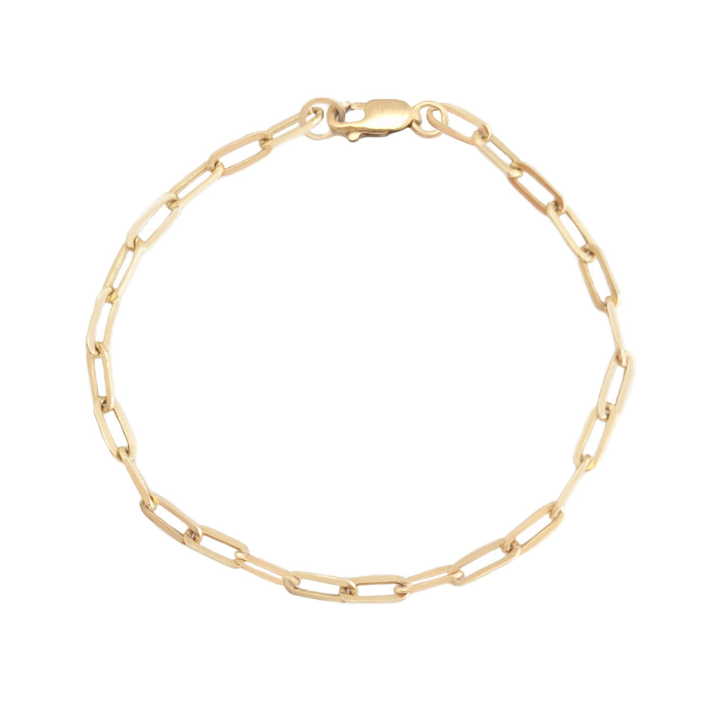 Paperclip Chain bracelet 14k gold