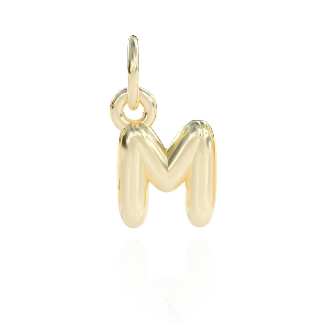 Letter M Charm 14k gold