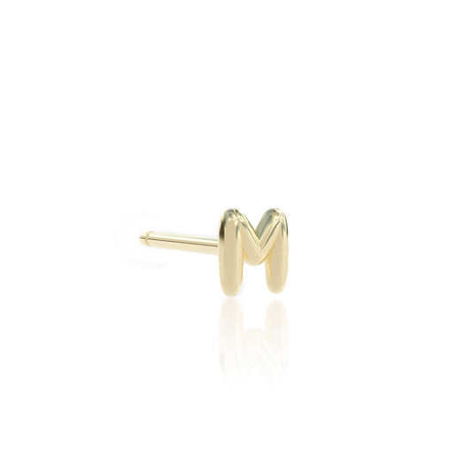 Letter Earring Stud 14k gold