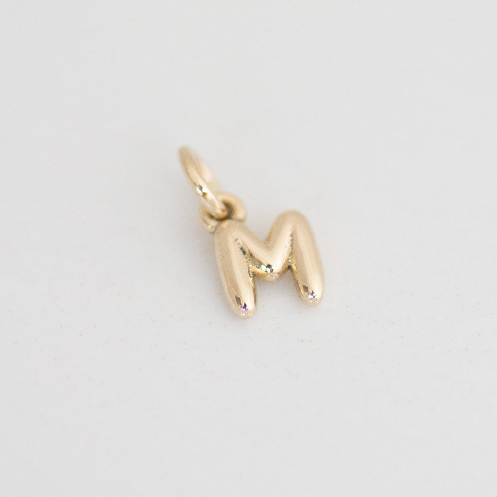 Letter M Charm 14k gold