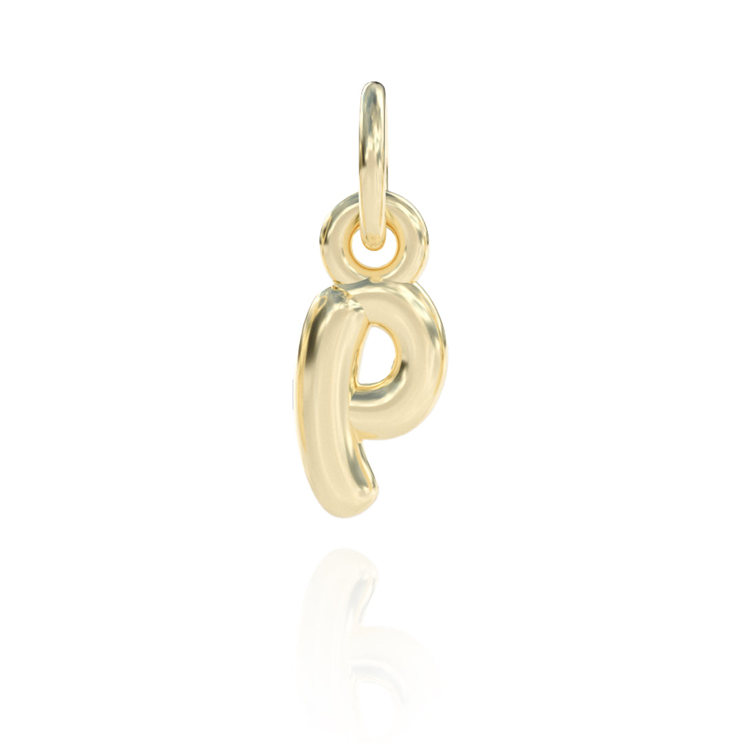 Letter P Charm 14k gold