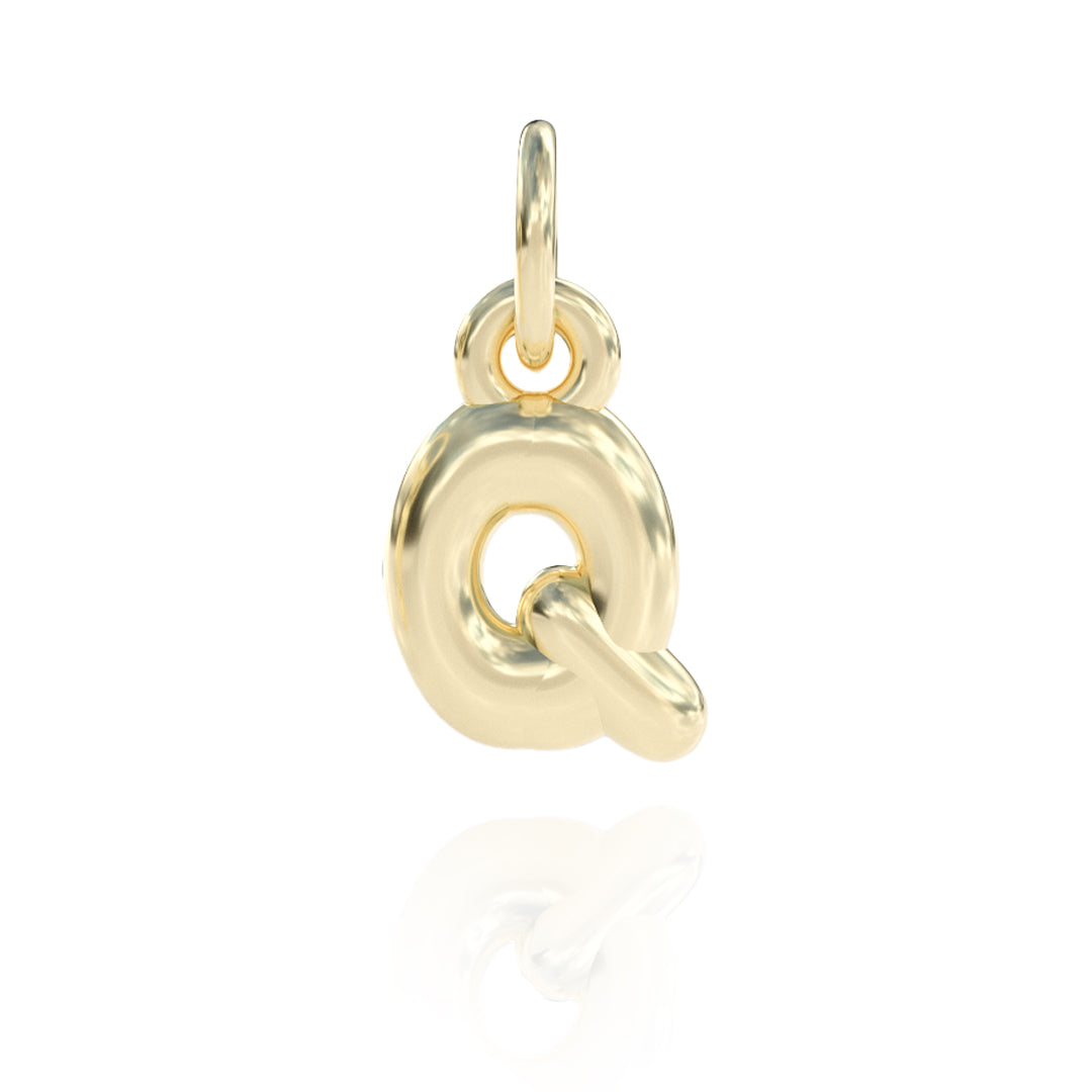 Letter Q Charm 14k gold