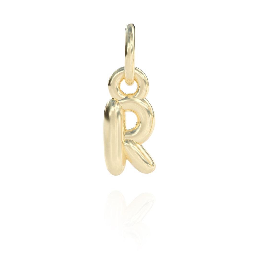 Letter R Charm 14k gold