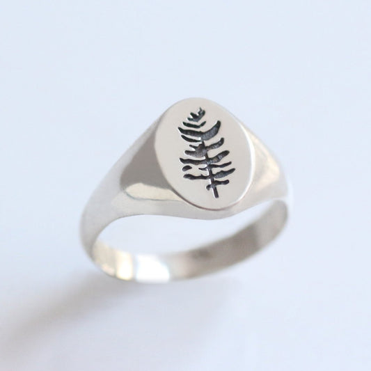 Tree Signet Ring silver