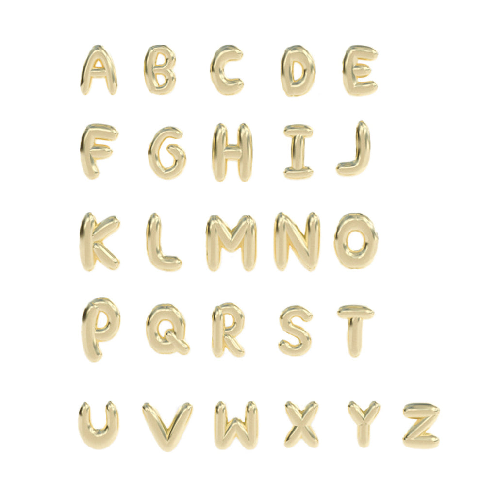 Letter Hoop Earring 14k gold