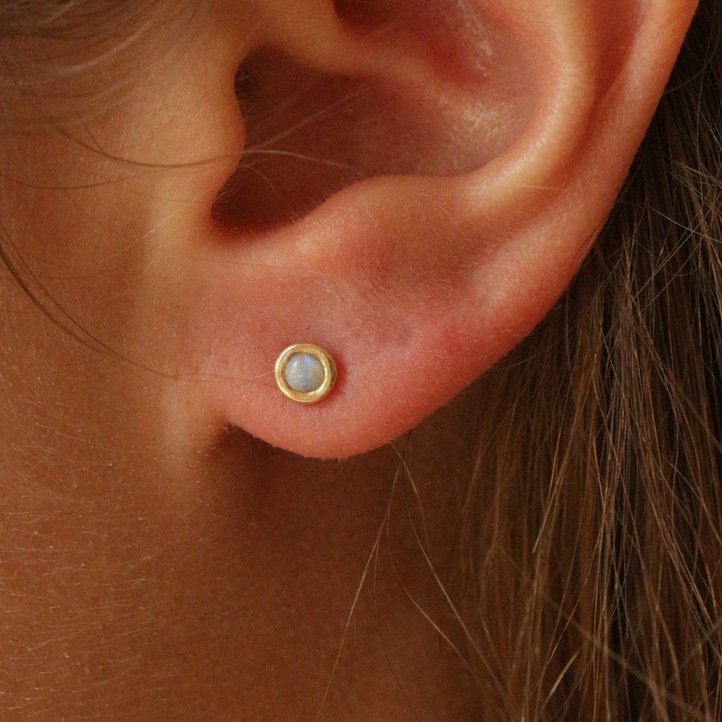 Dino & Opal stud set 14k gold