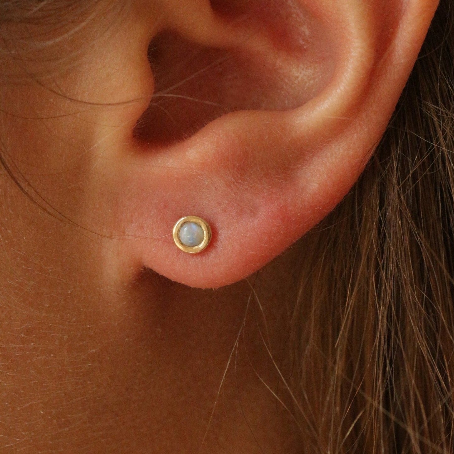 Dino & Opal stud set 14k gold