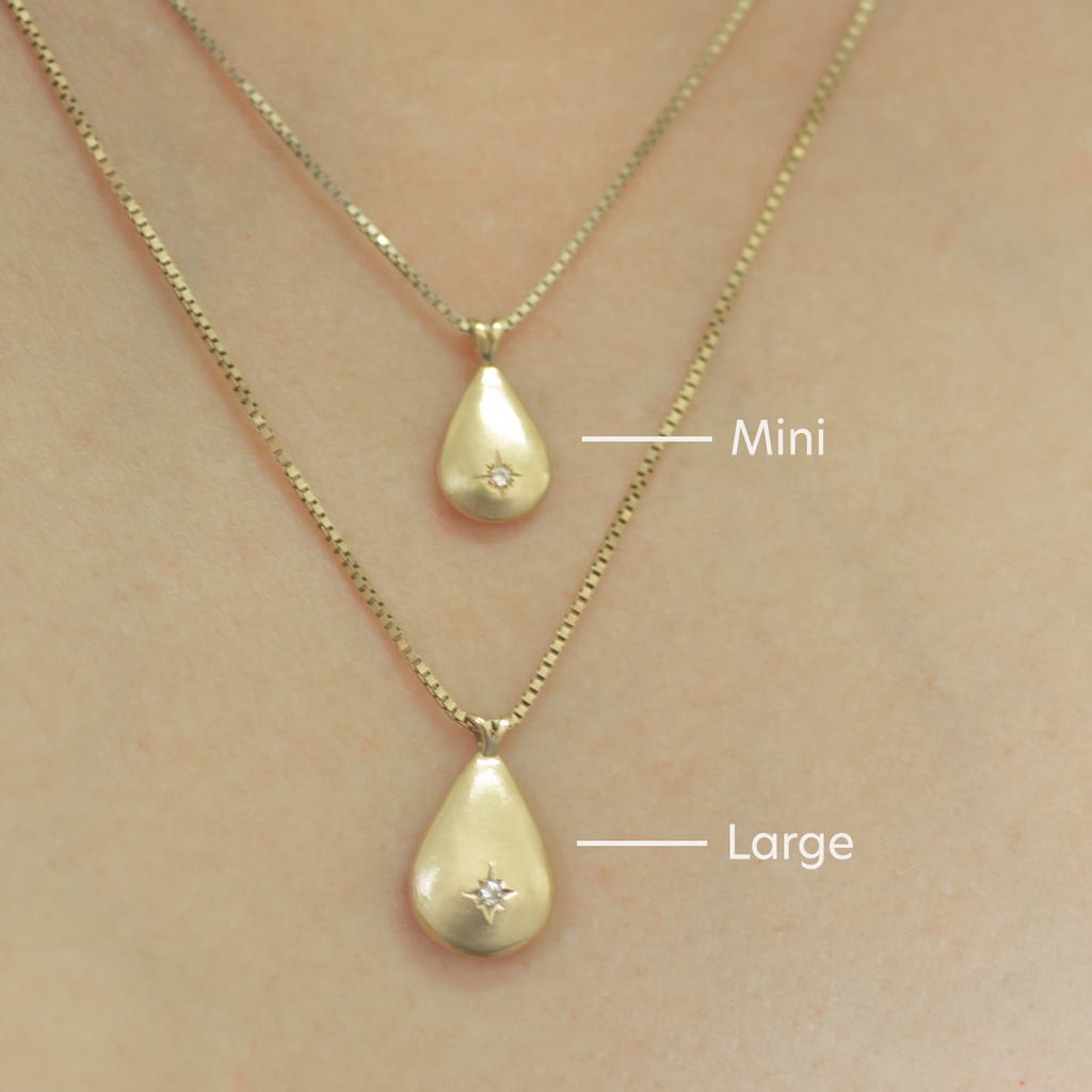 Teardrop necklace 14k gold