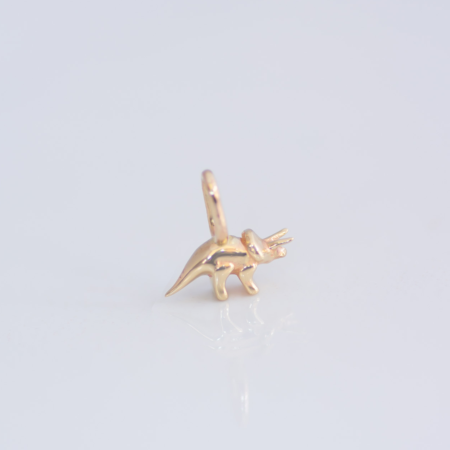 Triceratops charm 14k gold