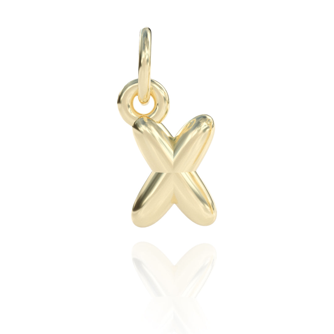 Letter X Charm 14k gold