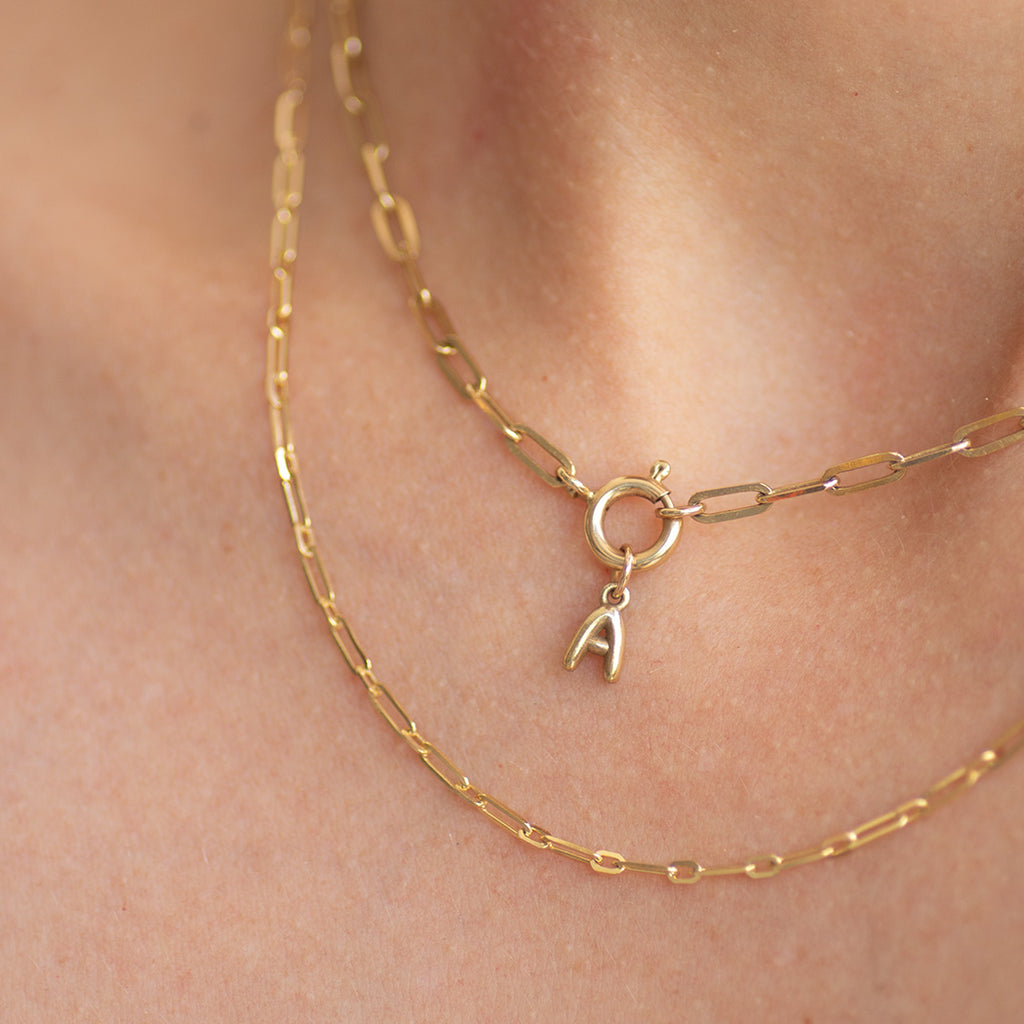 Letter A Charm 14k gold