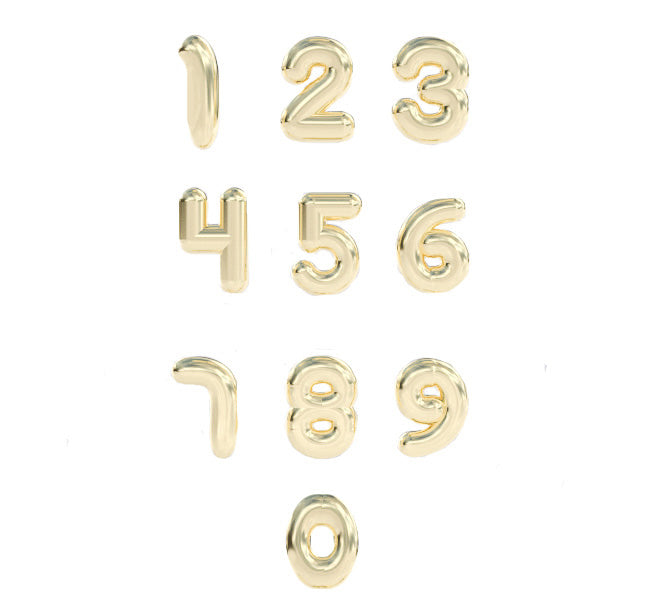 Number 5 Charm 14k gold
