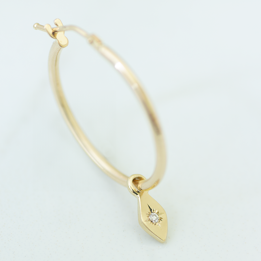 Marquise hoops 14k gold