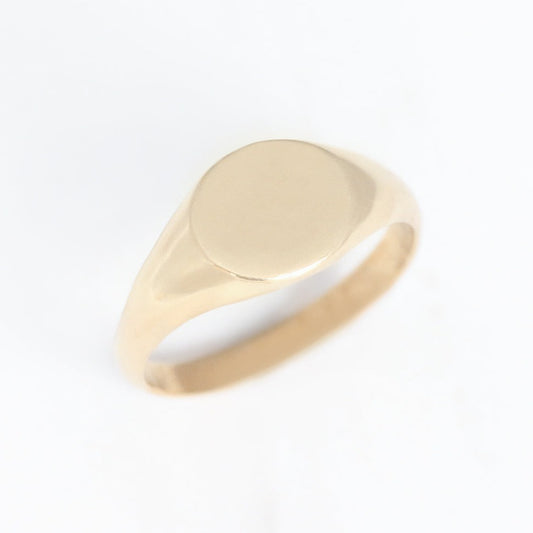 14K טבעת חותם עגולה בעיצוב אישי
