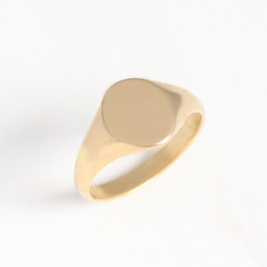 14K טבעת חותם אובל בעיצוב אישי