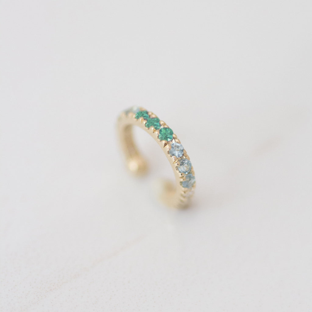 Emerald Aqua Cuff 14k gold