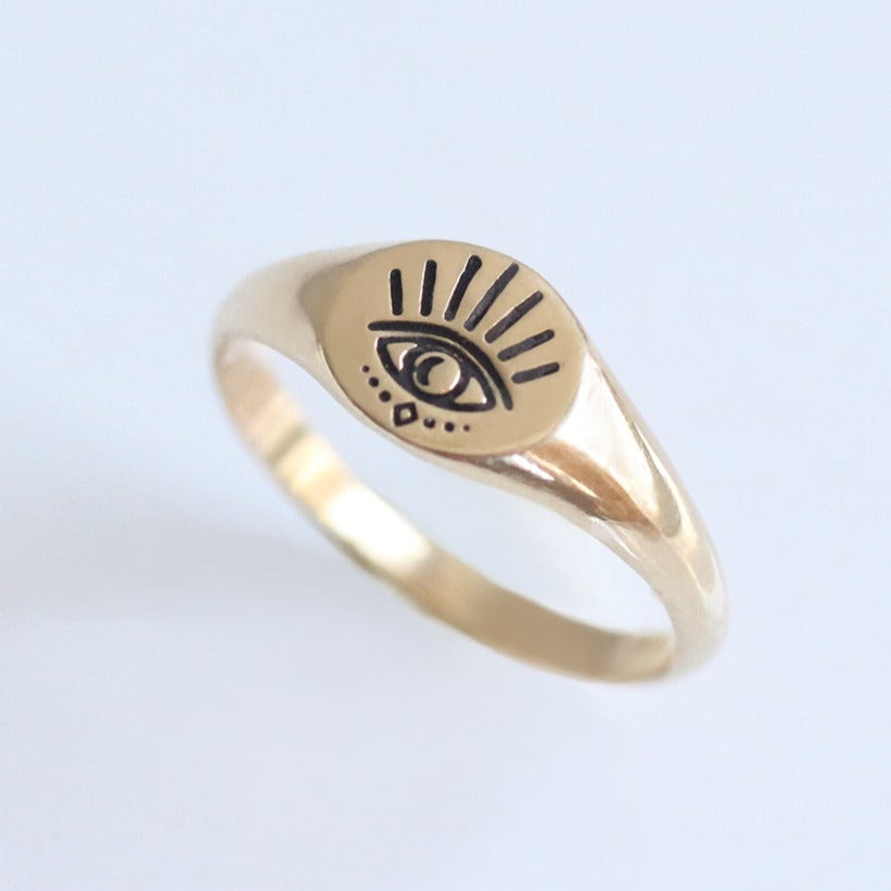 Evil Eye ring 14k Gold