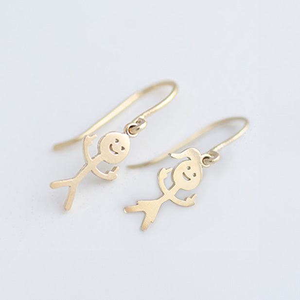 F*ck You Boy/Girl Earrings 14k gold