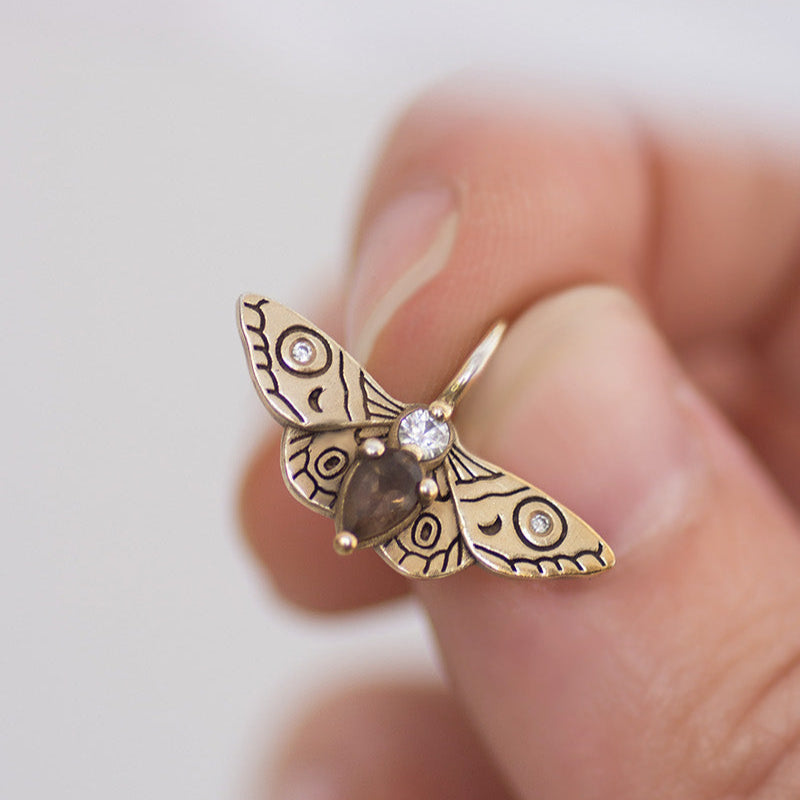 Moth Pendant 14k gold