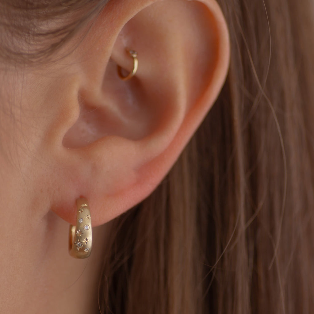 Galaxy Diamond Hoop 14k gold