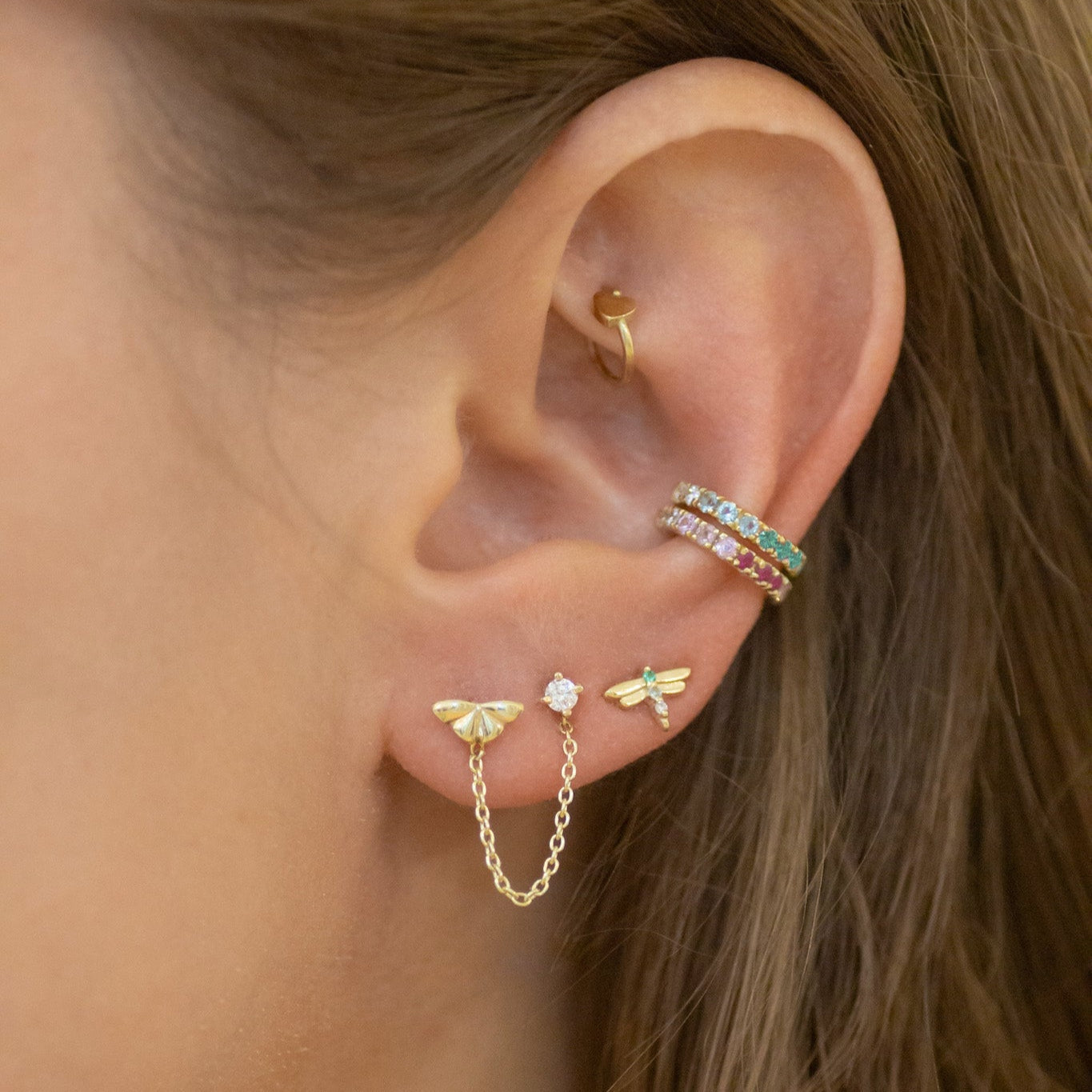 Emerald Aqua Cuff 14k gold