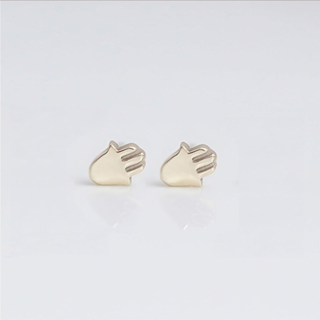 Hamsa studs 14k gold