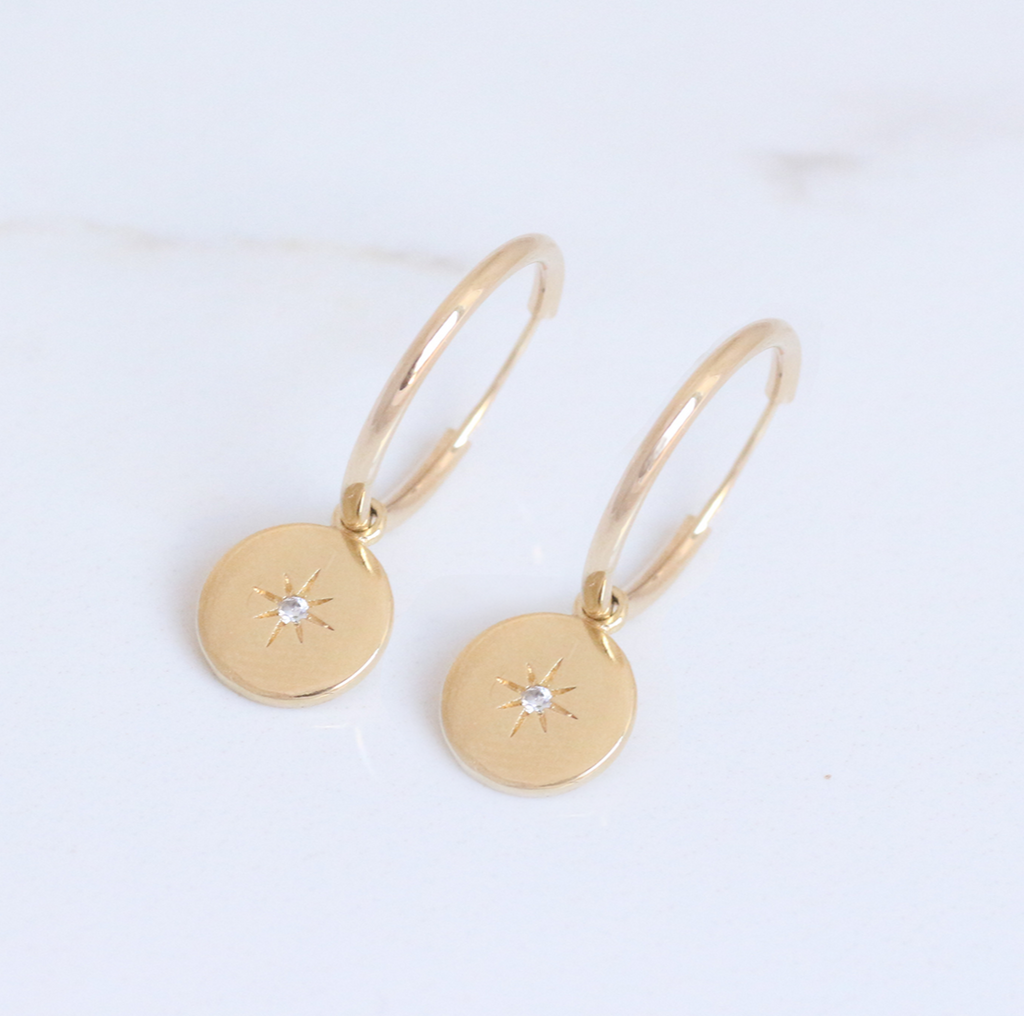 Northern Star hoops 14k gold