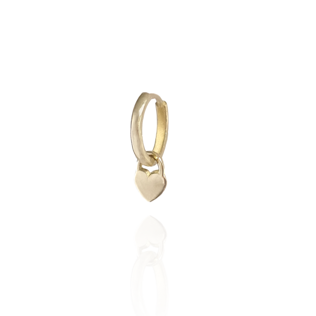 Heart Locket Huggies 14k gold