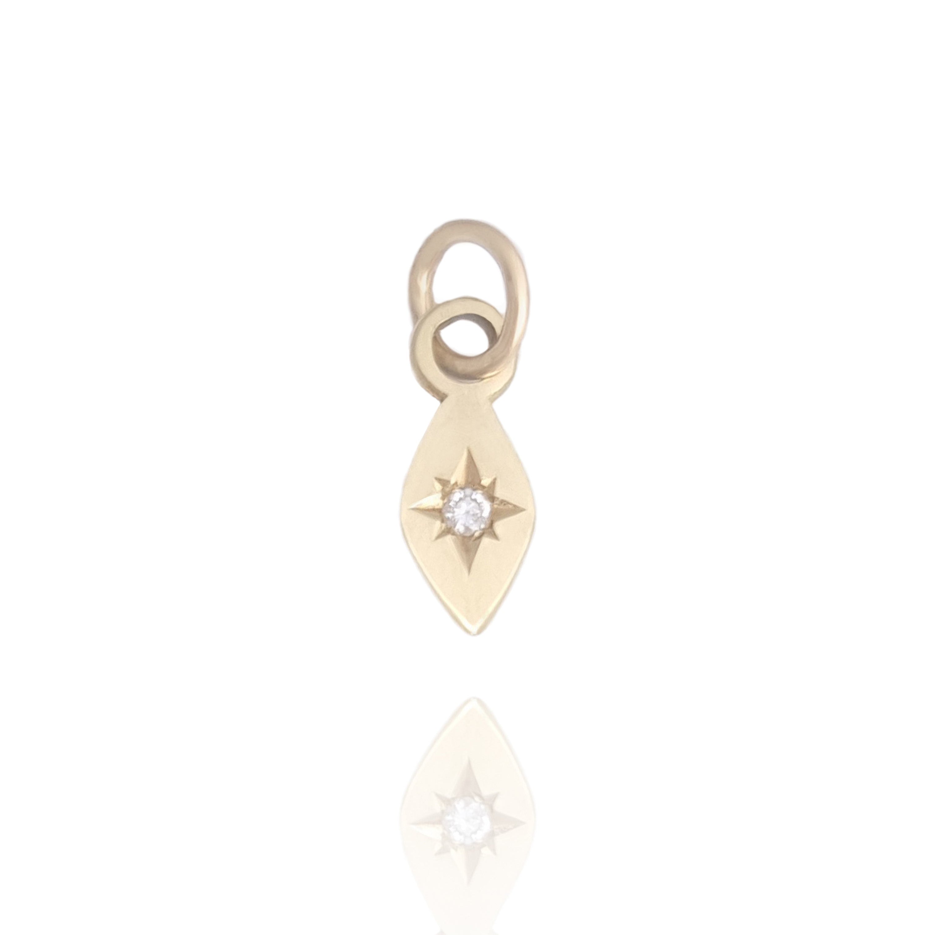 Diamond Marquise Charm 14k gold