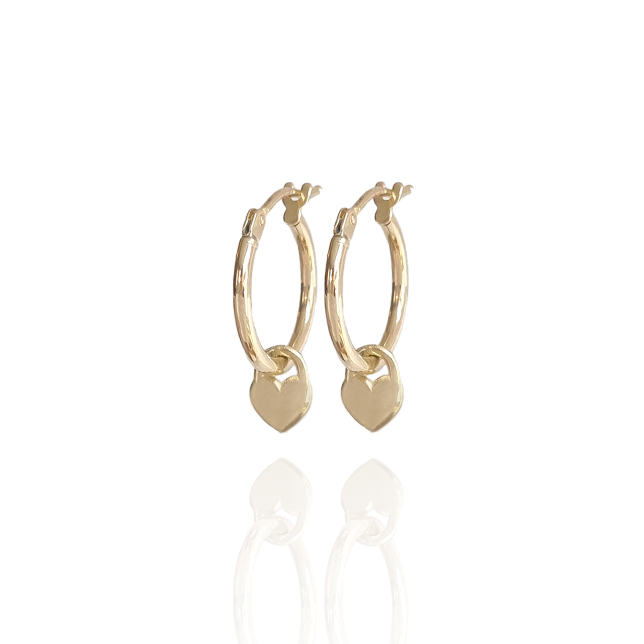 Heart Locket Small Hoop 14k gold