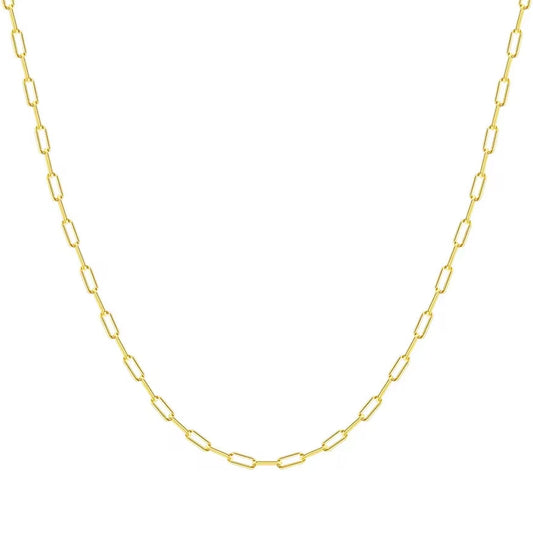 Mini Paperclip Chain Necklace 14k gold