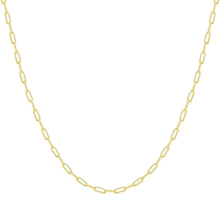 Mini Paperclip Chain Necklace 14k gold