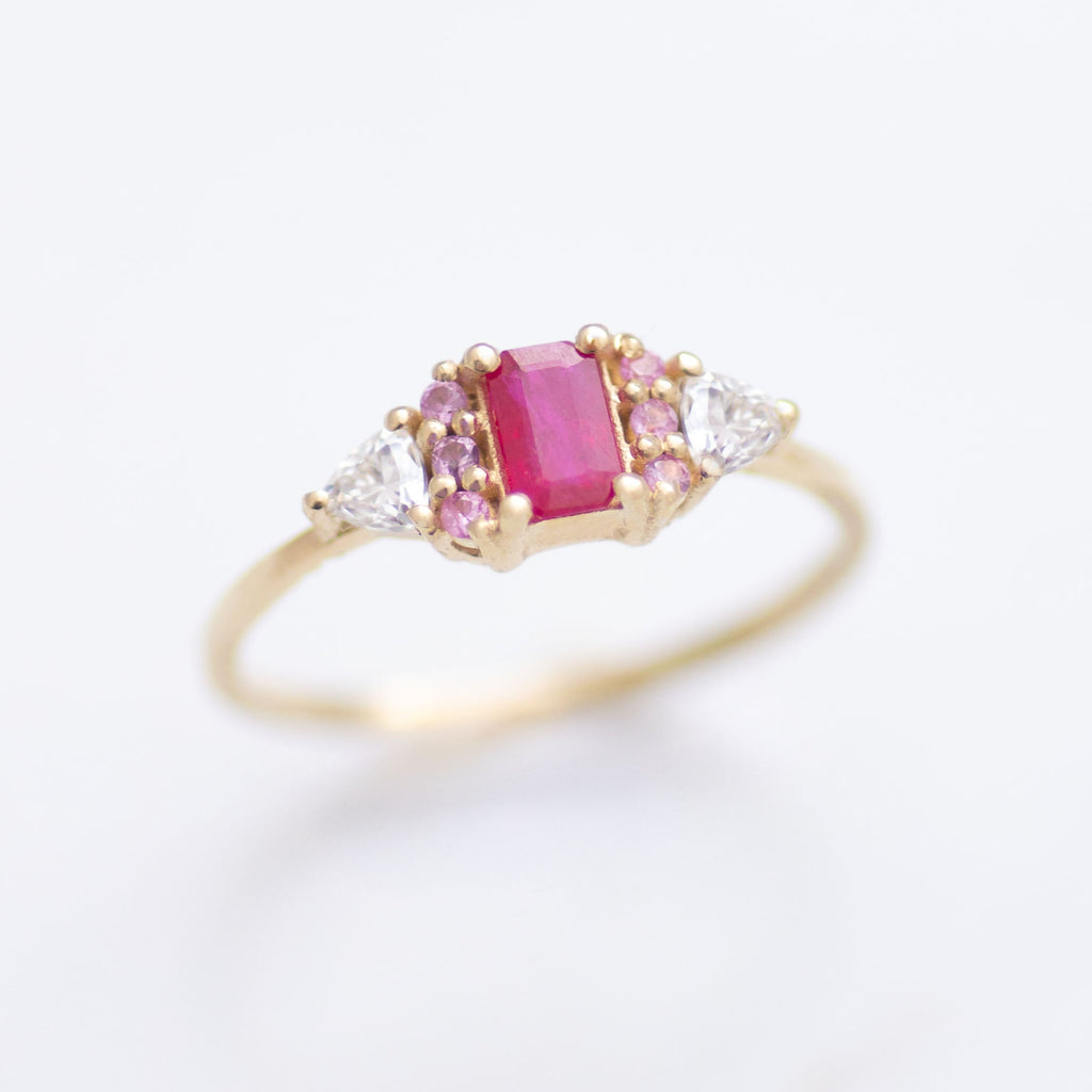 Ruby Orchid Ring 14k gold