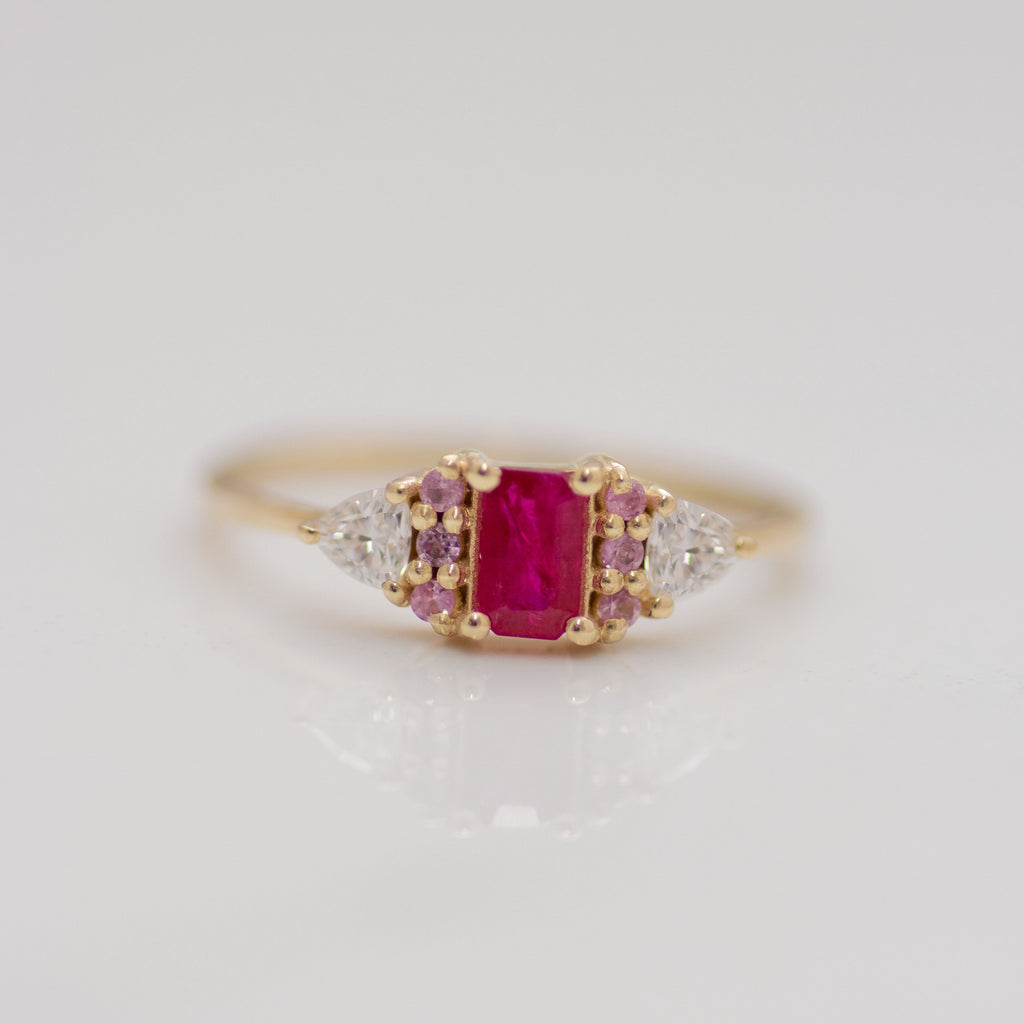Ruby Orchid Ring 14k gold