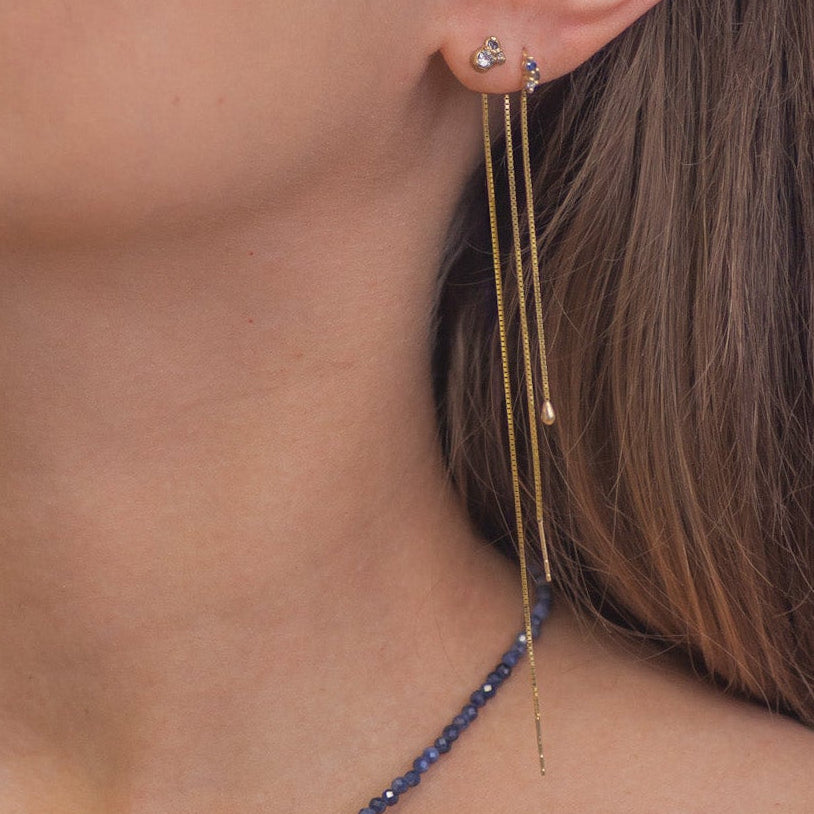 Box Chain Earring Back in 14K Gold