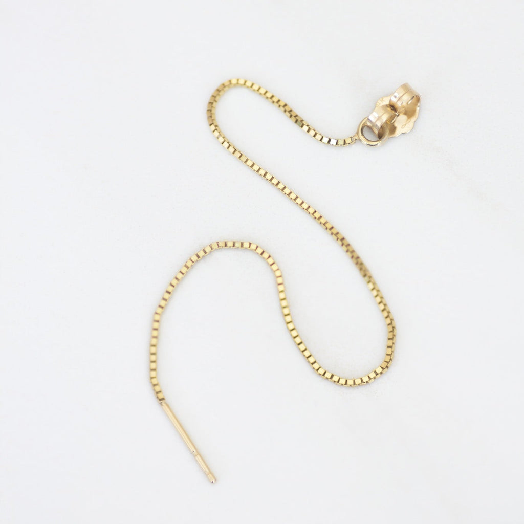 Box Chain Earring Back in 14K Gold