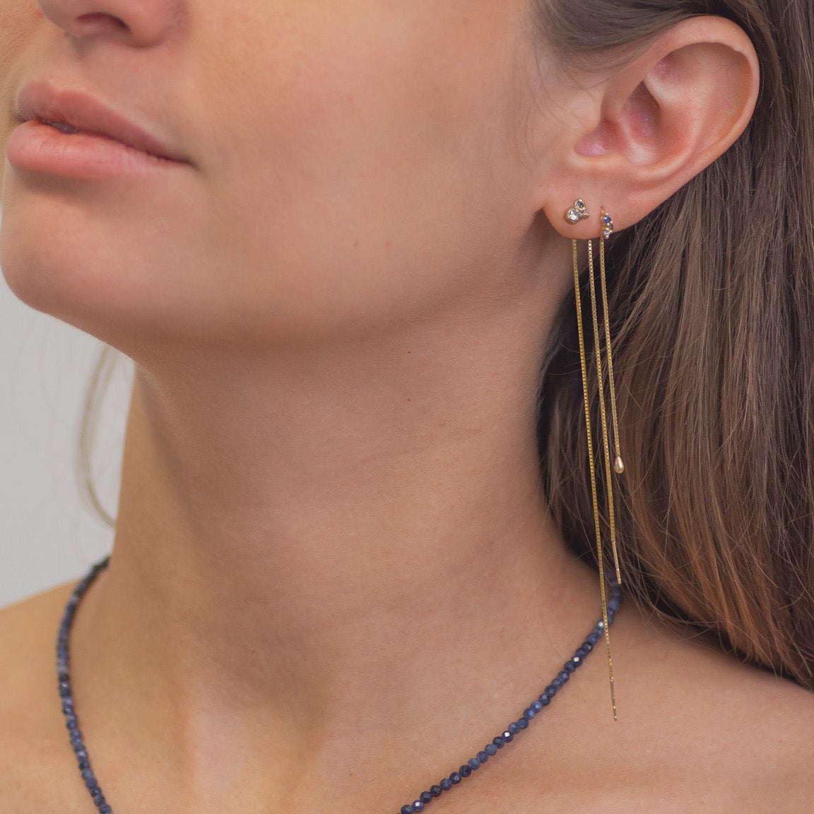 Box Chain Earring Back in 14K Gold