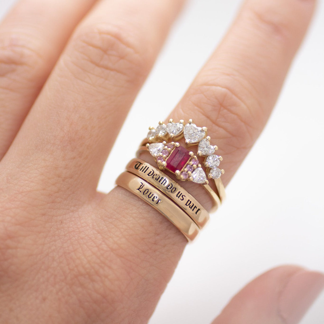 Heart Diamonds Milky Way ring 14k gold