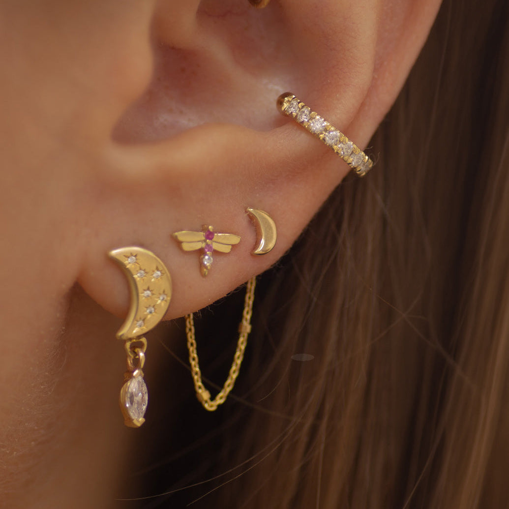 Satellite Chain Earring Connector in 14k gold