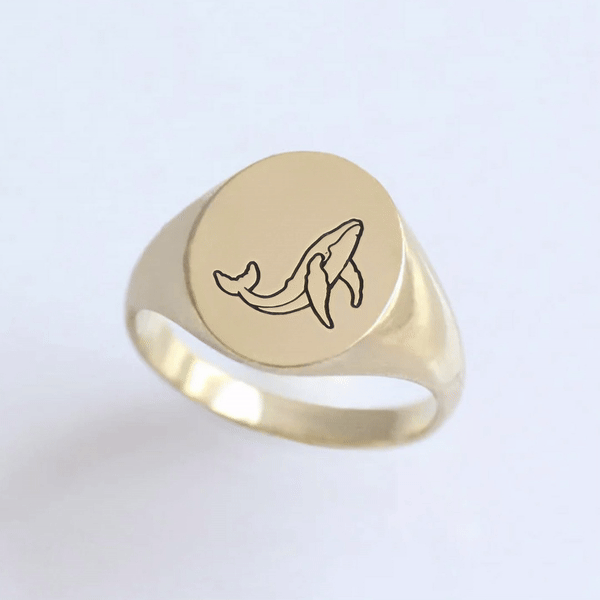 14K טבעת חותם בעיצוב אישי 