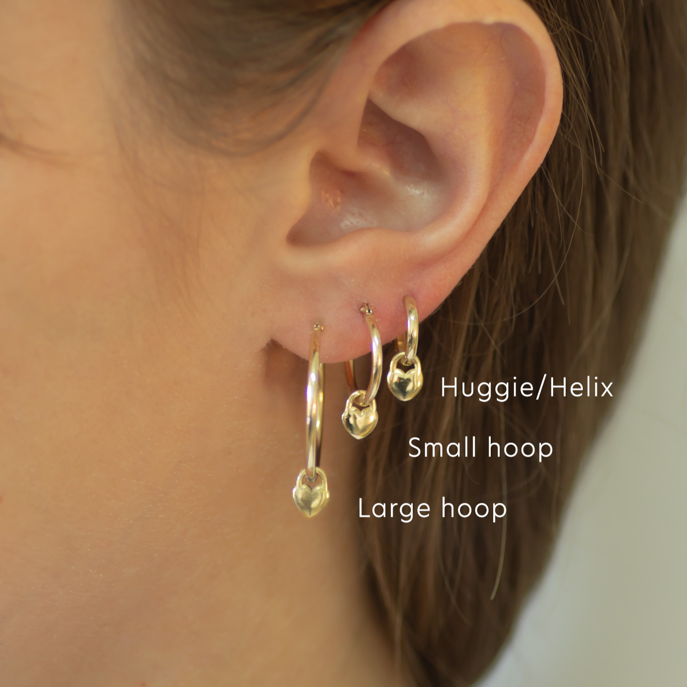 Heart Locket Large Hoop 14k gold