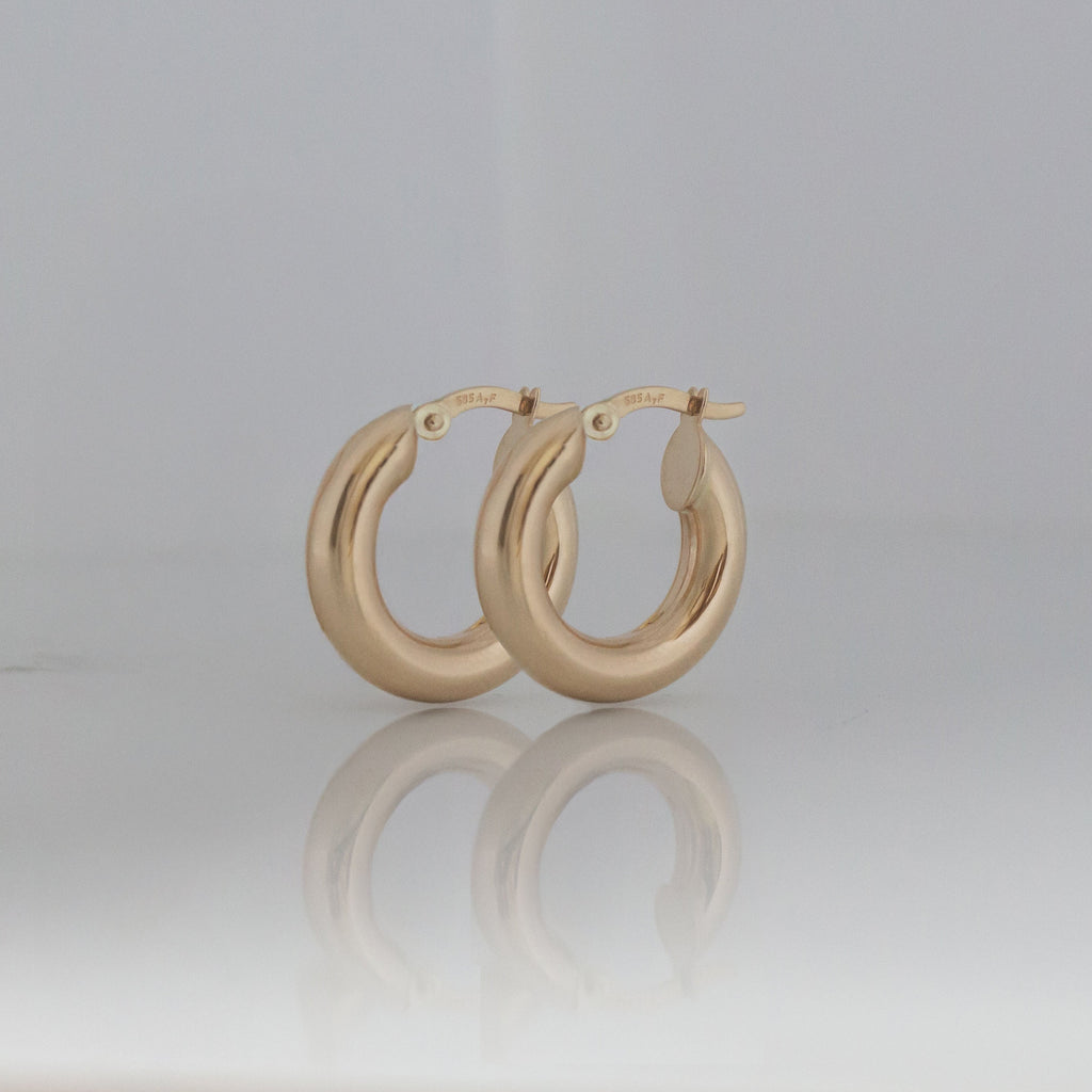 Medium Chunky Hoops 14k gold