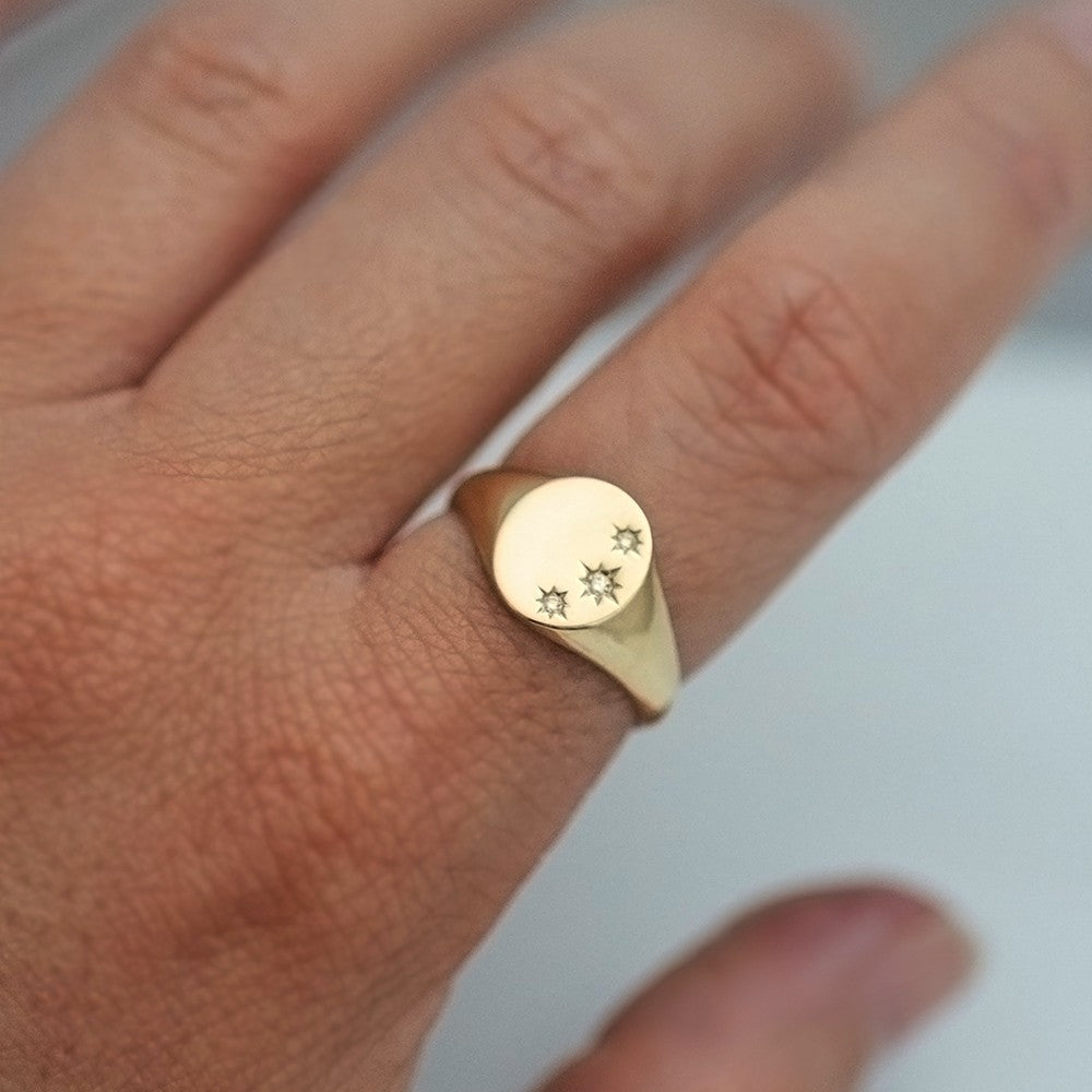 Starry Night Signet Ring 14k gold